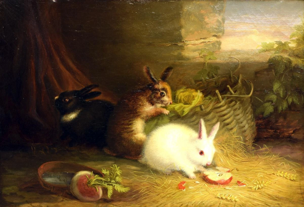 1842-Mary Russell Smith - Tre conigli